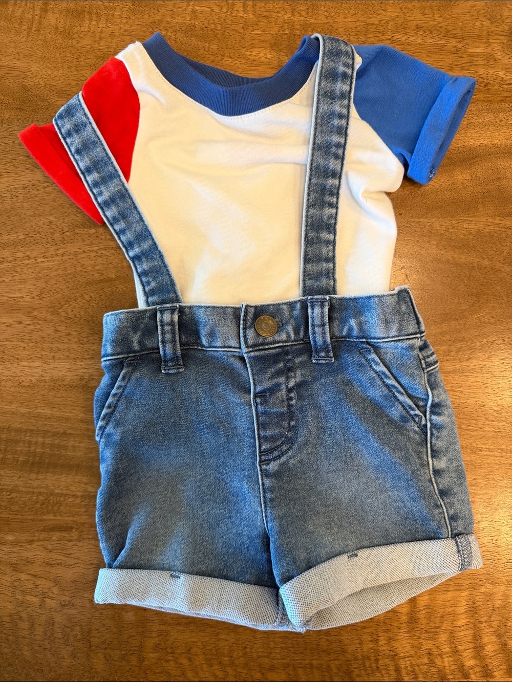 Infant Baby Onesie with Overalls Set